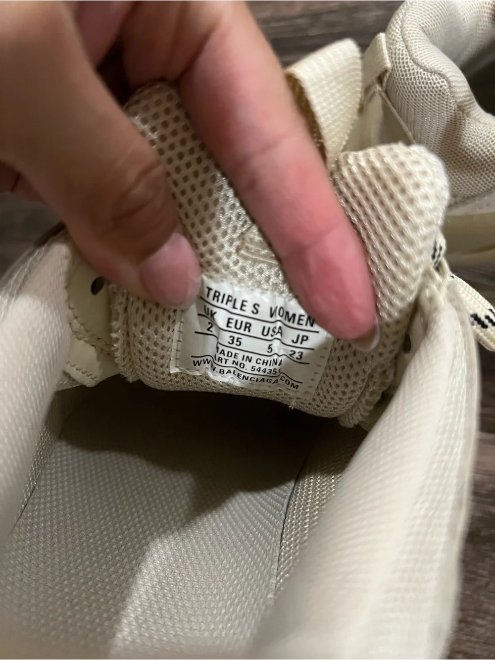 BALENCIAGA Cream Beige Triple S Clear Sole Sneakers size EUR 35 or US 5.5